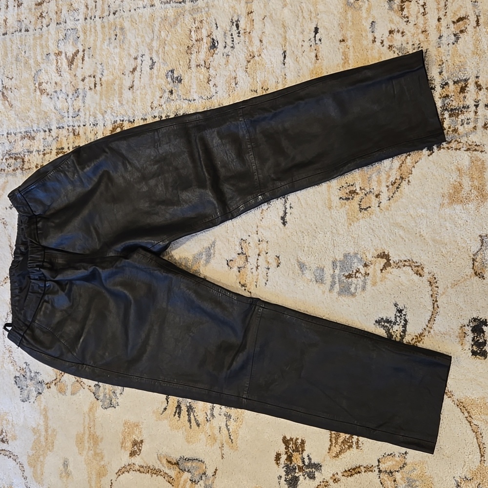 Second Female Black Leather Joggers